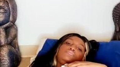 Chubby Melliah playing with cunt